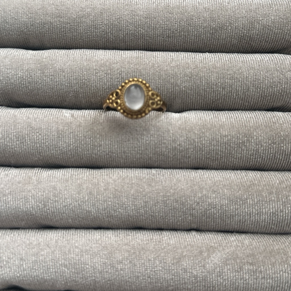 Gold-Tone Moonstone Cabochon Statement Ring - Women Jewelry